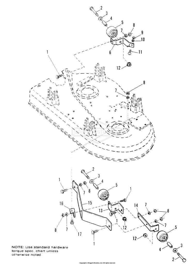 36 Mower Baffle & Gauge Roller Group