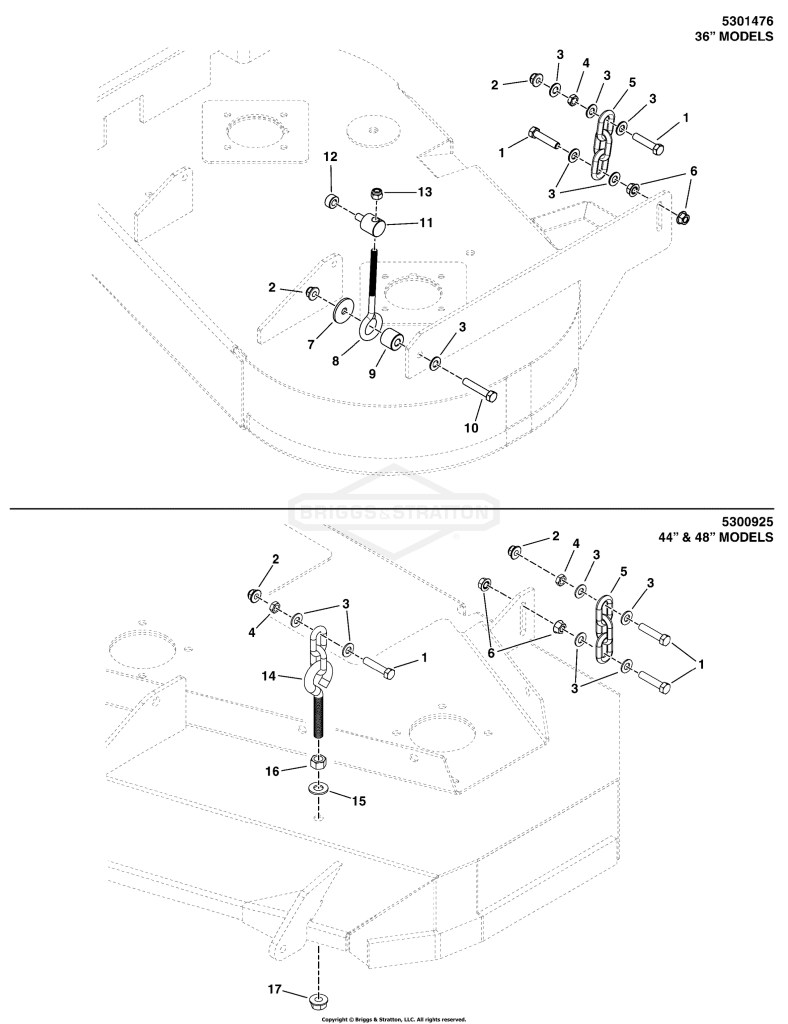36, 44, & 48 Mower Deck - Hanger Chains Group
