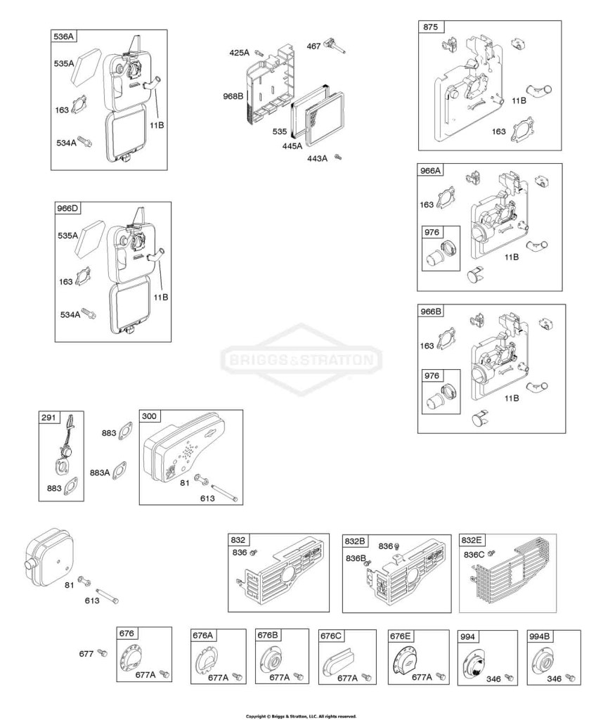 Air Cleaner, Exhaust System, Governor Spring