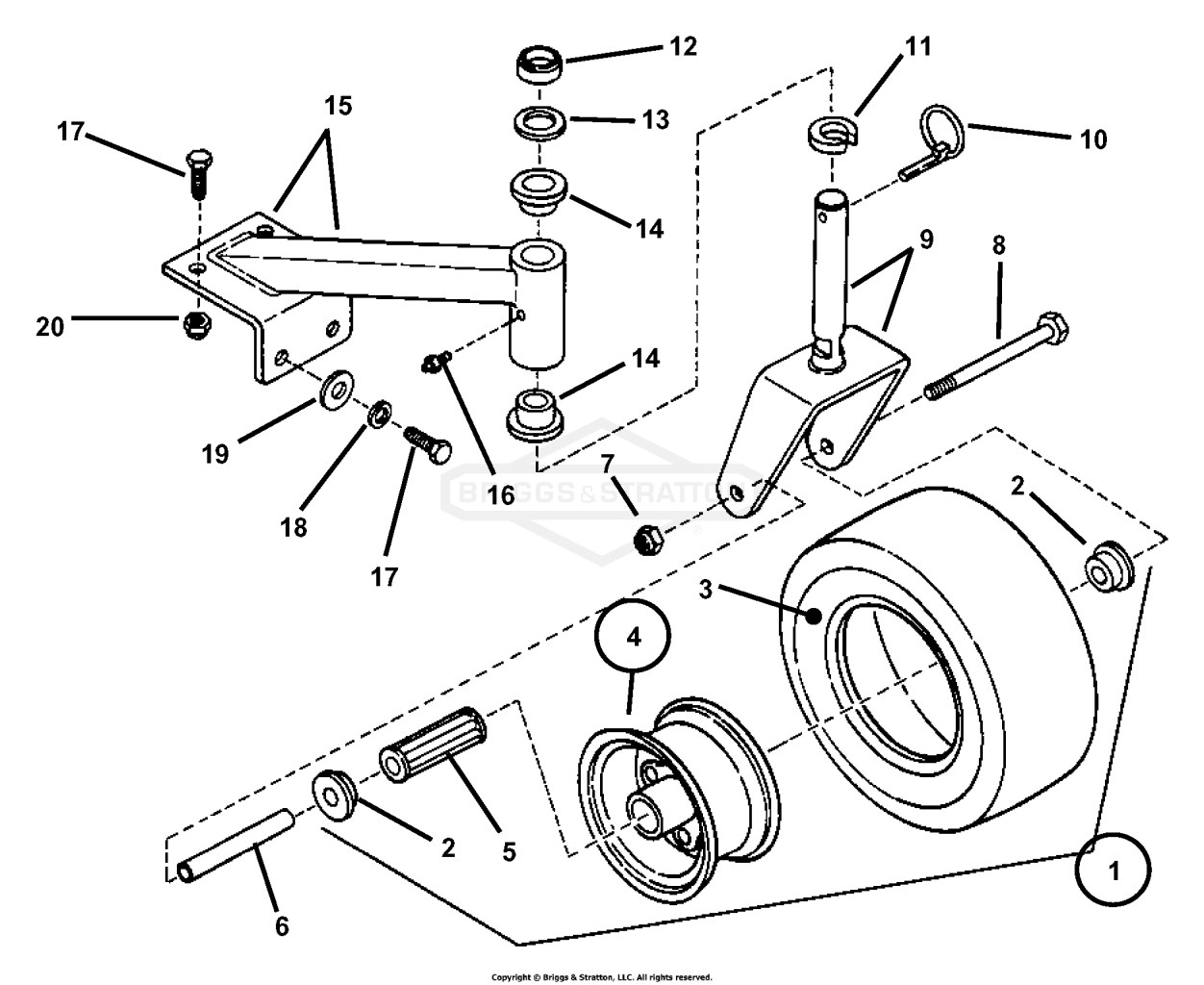 Caster Wheel Assembly (PRO 736, 748 & 752)