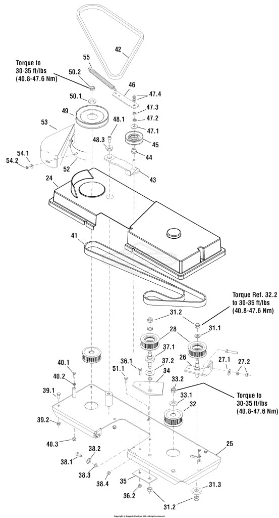 40 Mower Deck - Belt & Idler Arm Group