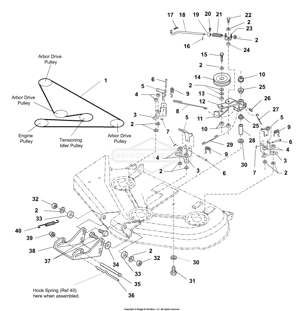 44 Mower Deck - Clutch & Support