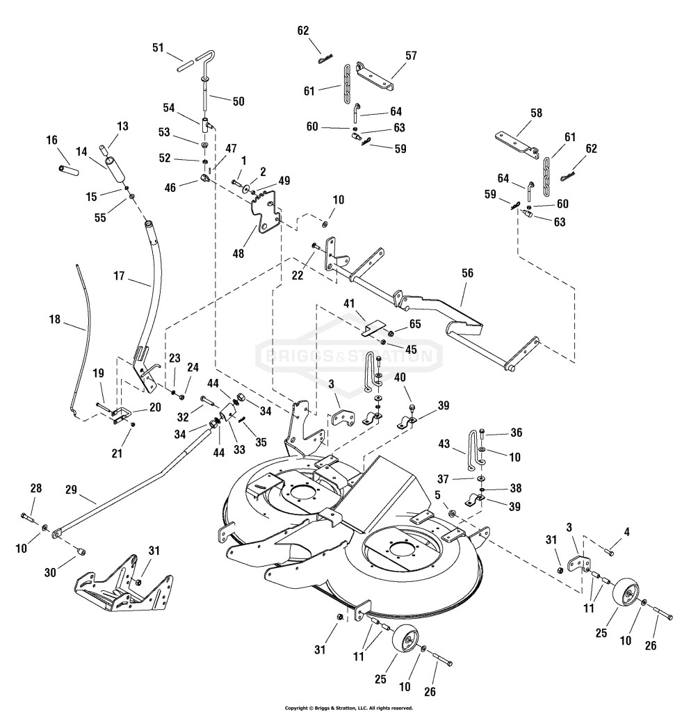 40 Mower Deck - Height Adjustment & Roller Bar