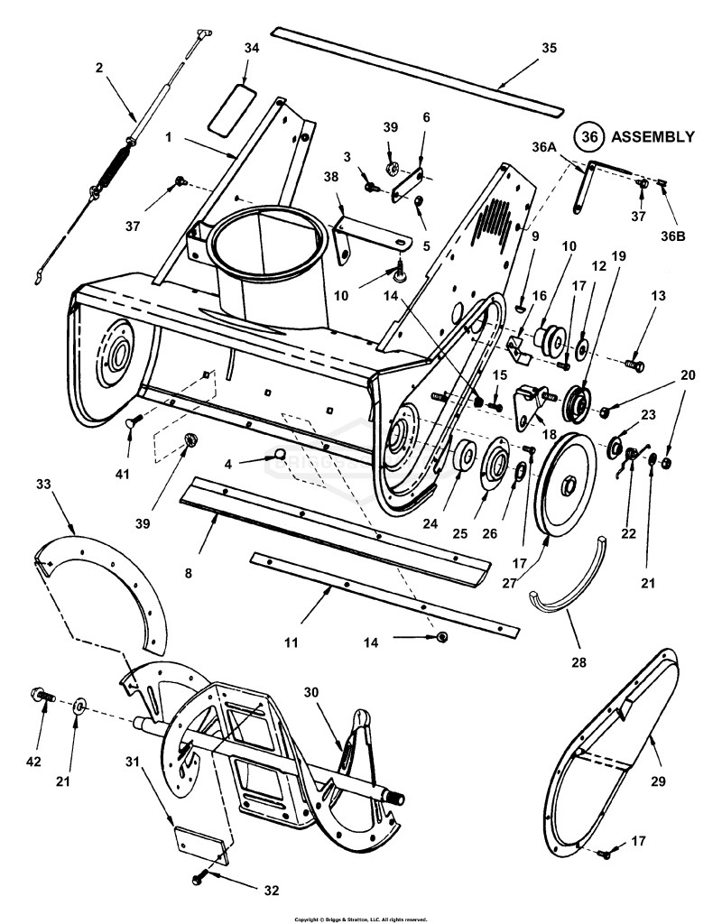 Collector Housing, Belts, Pulleys, Auger