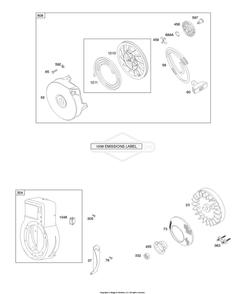 Blower Housing/Shrouds, Flywheel, Rewind Starter