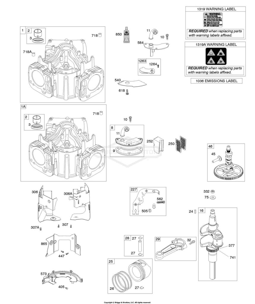 Cylinder, Crankshaft, Camshaft, Air Guides