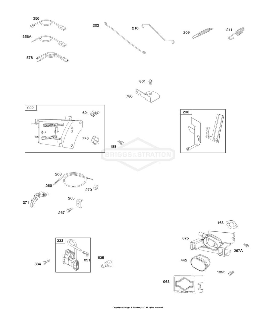 Air Cleaner, Controls, Governor Spring, Ignition