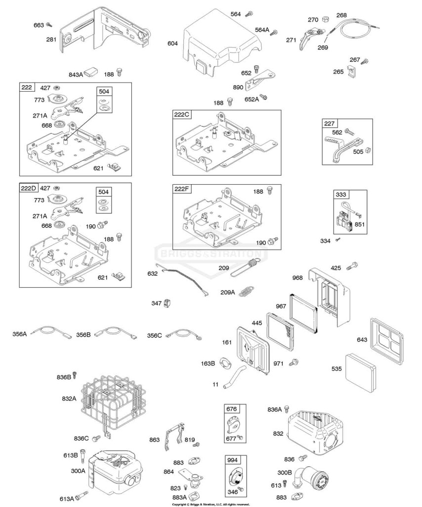 Air Cleaner, Controls, Exhaust System, Governor Springs, Ignition