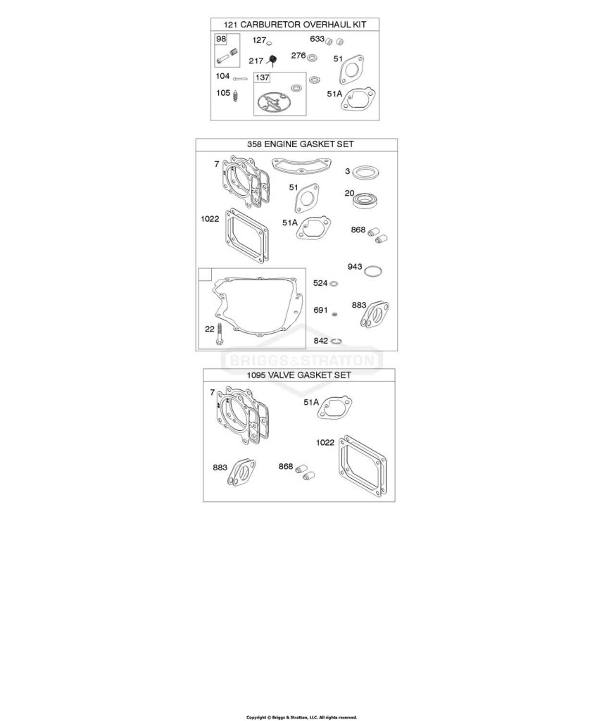 Carburetor Overhaul Kit, Engine/Valve Gasket Sets