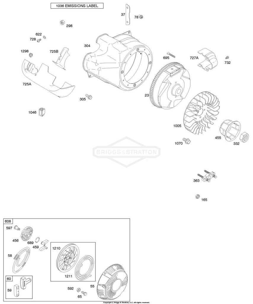 Blower Housing/Shrouds, Flywheel, Rewind Starter