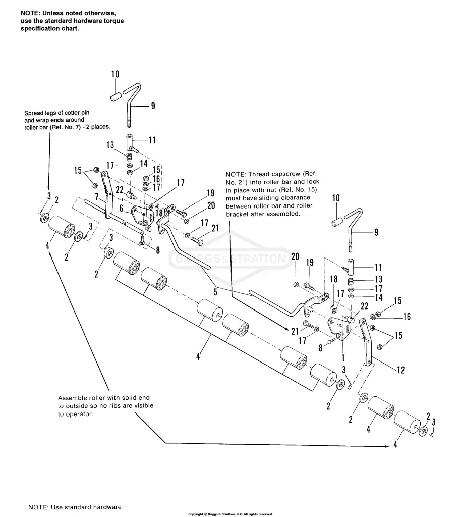 48 Mower Deck - Height Adjusting & Roller Group