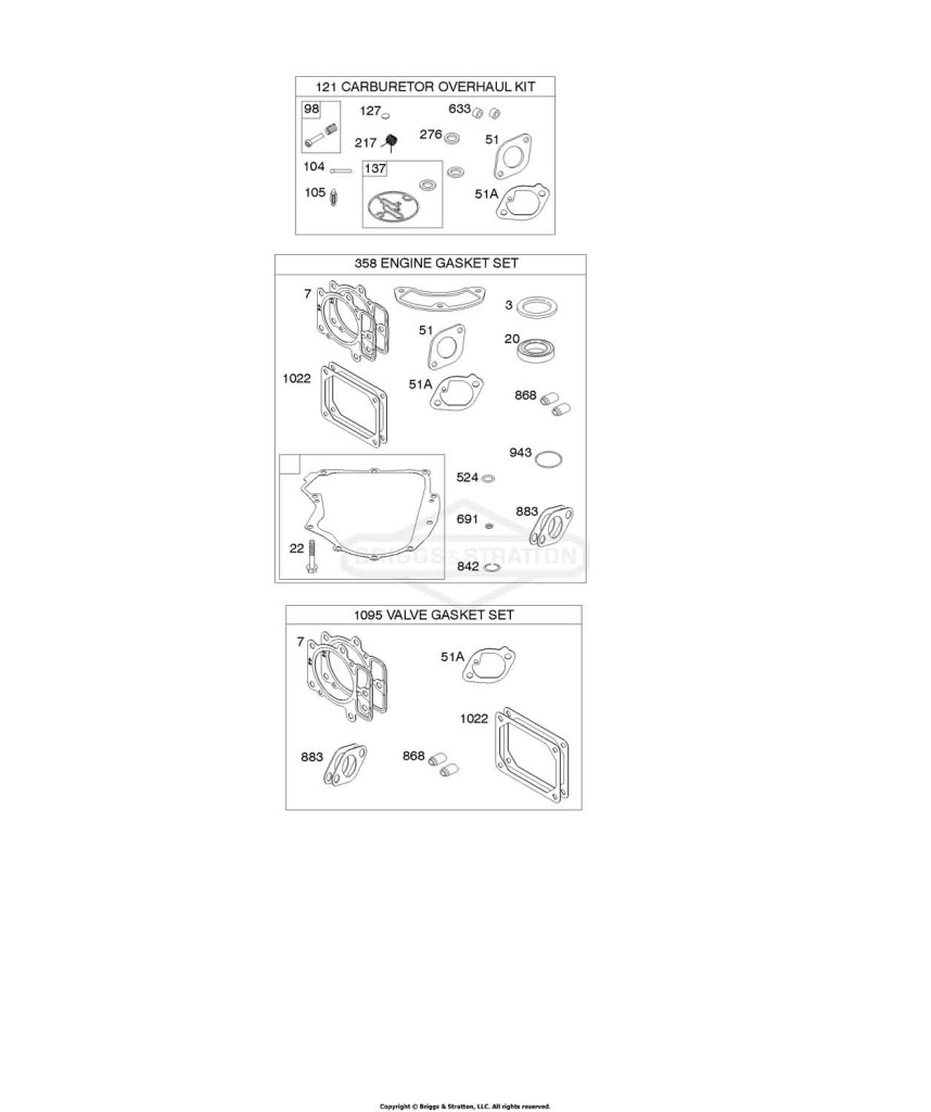 Carburetor Overhaul Kit, Engine/Valve Gasket Sets