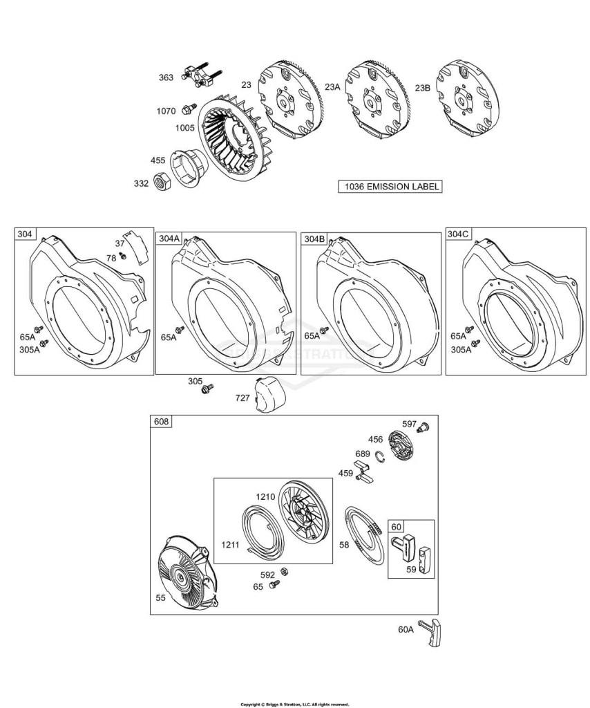 Blower Housing/Shrouds, Flywheel, Kits/Gaskets - Carburetor, Rewind