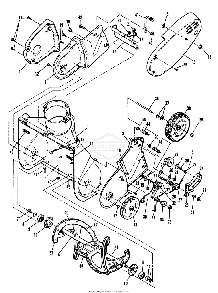 Auger Housing, Drive System, Chassis