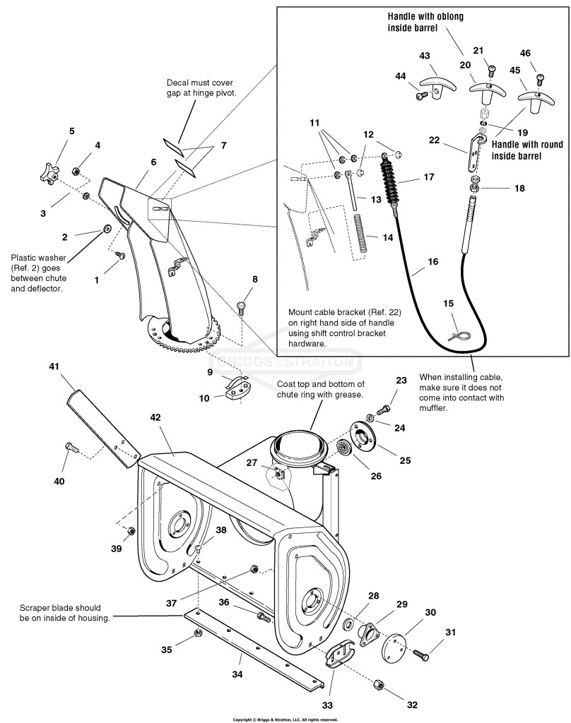 Auger Housing and Chute Group - 9560, 1060, 1170 & 1280 Models