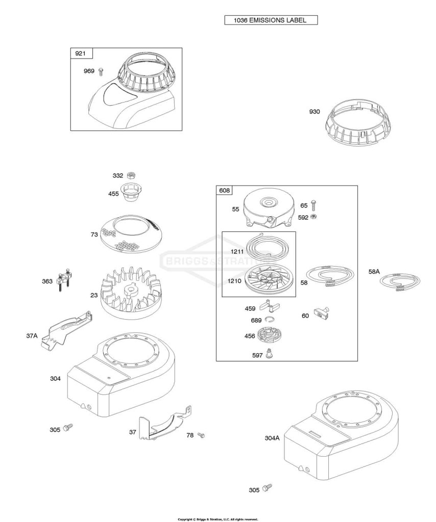 Blower Housing/Shrouds, Flywheel, Rewind Starter