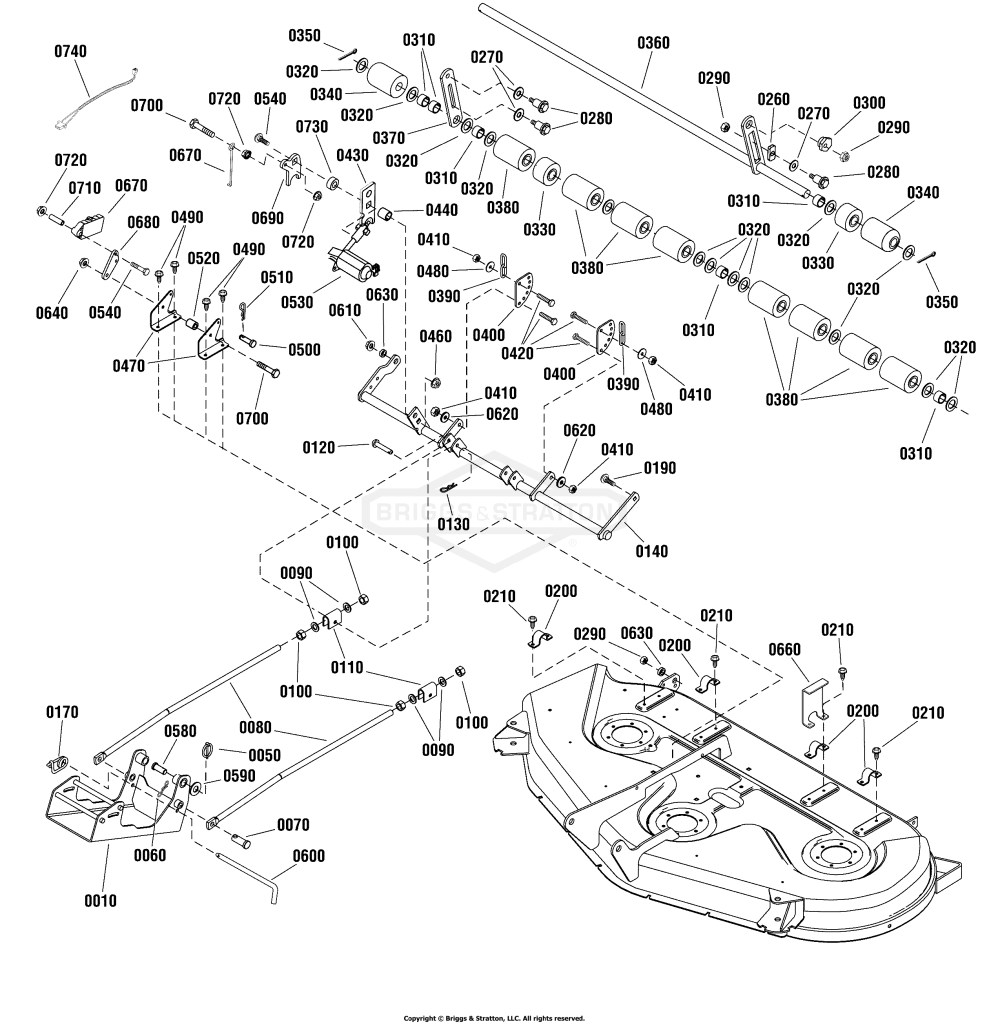54 (137cm) Mower Deck - Height Adjust & Roller Group