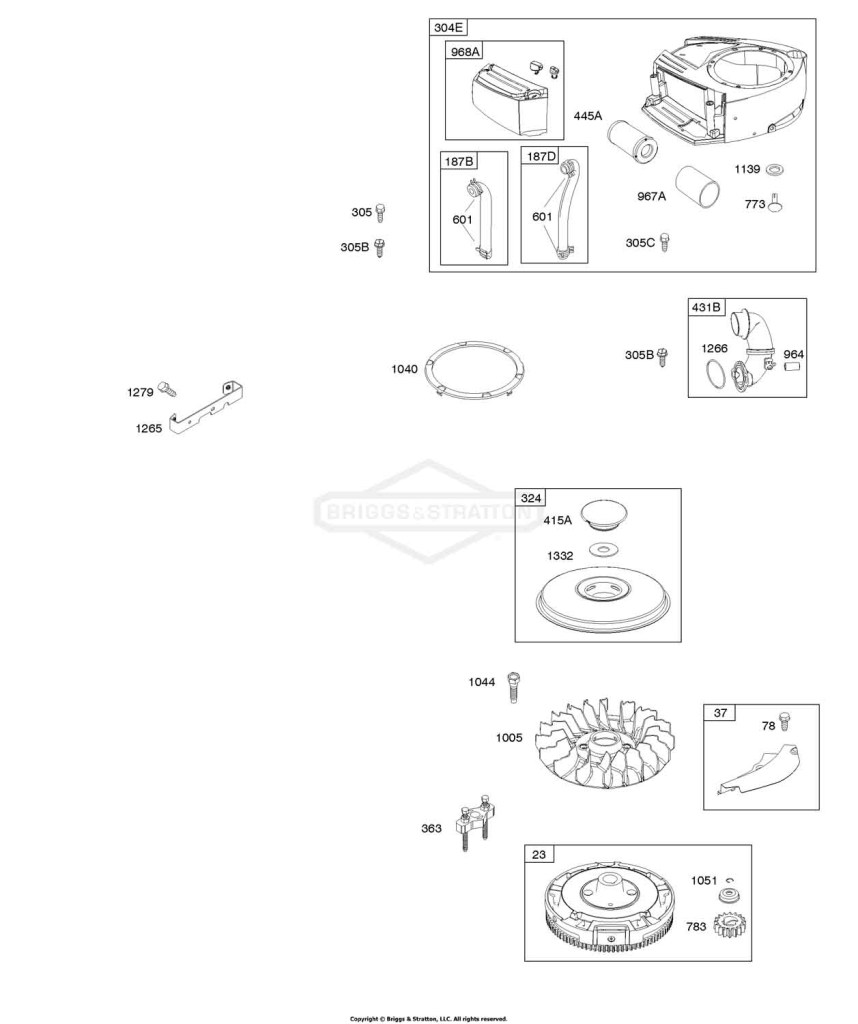 Air Cleaner, Blower Housing, Flywheel
