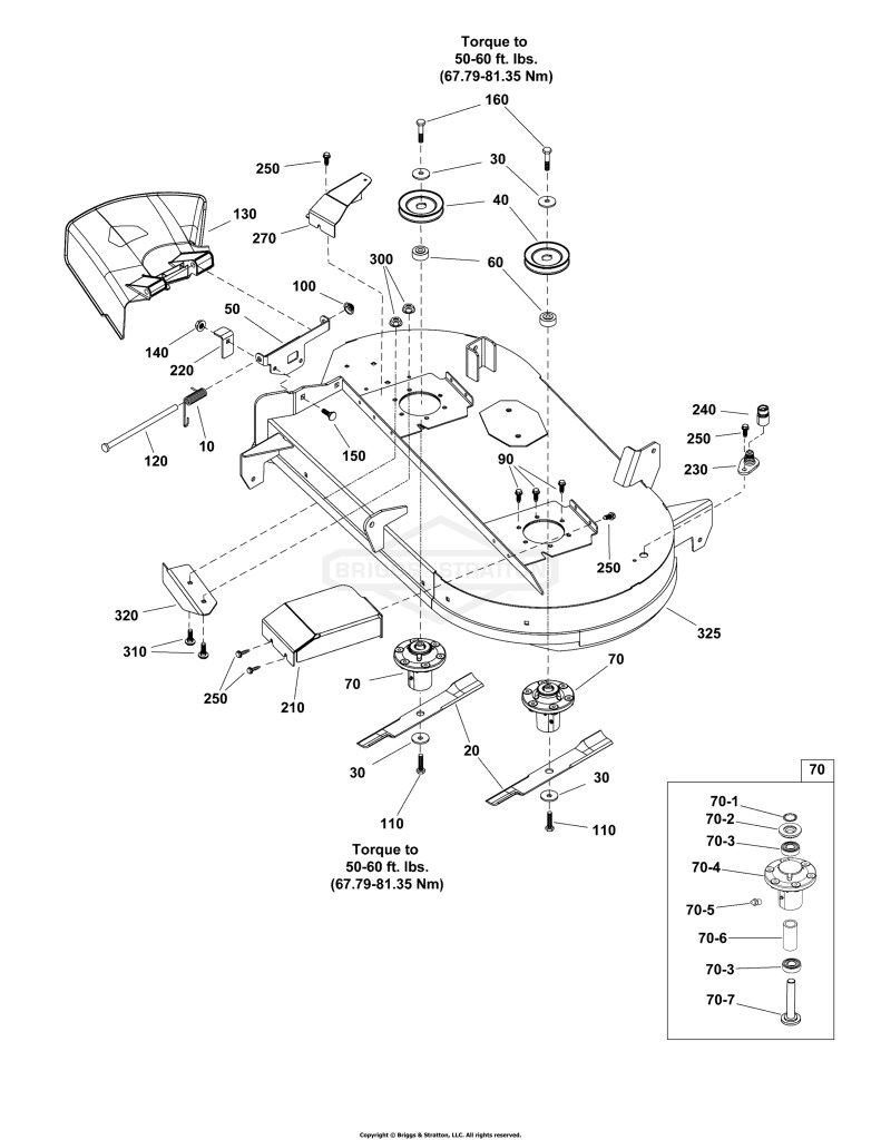 42 Mower Deck Group - Housing, Arbors, and Blades