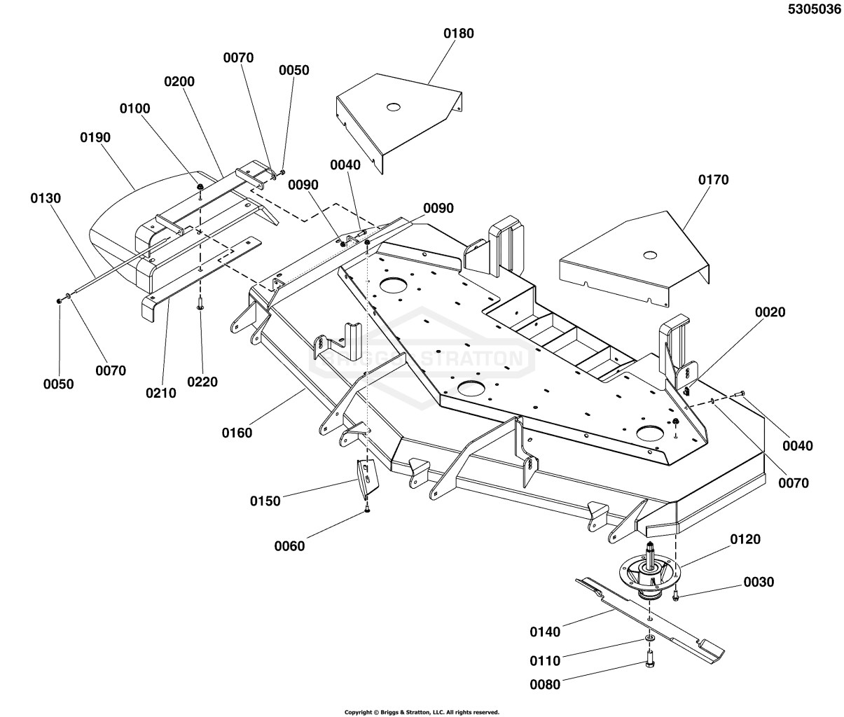 72 Mower Deck Group - Housing, Covers, Spindles & Blades