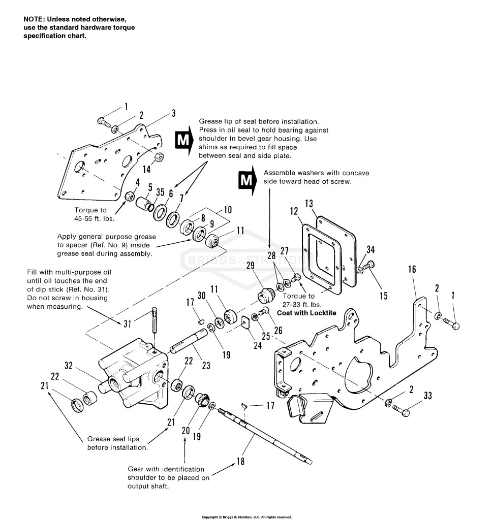 Bevel Gear & Side Plate Group