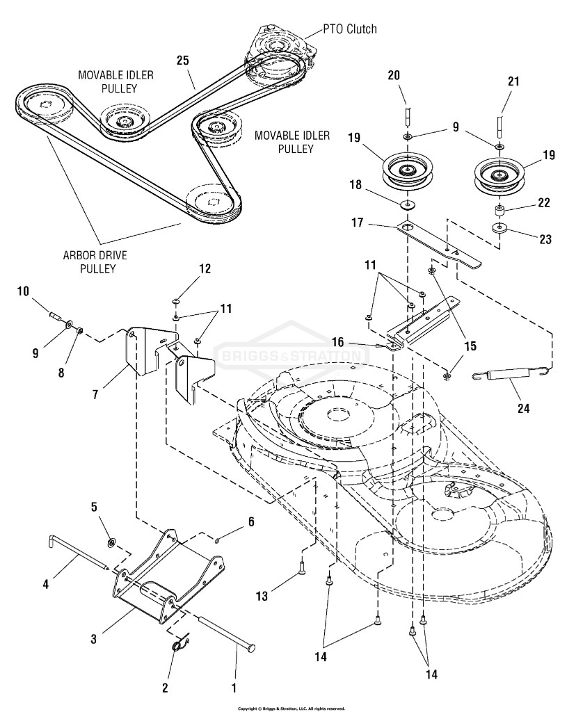 42 Mower Deck - Clutch & Support Group