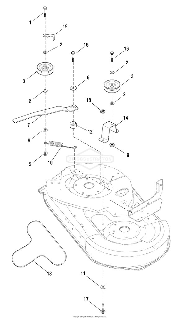 38 Mower Deck - Clutch & Support Group