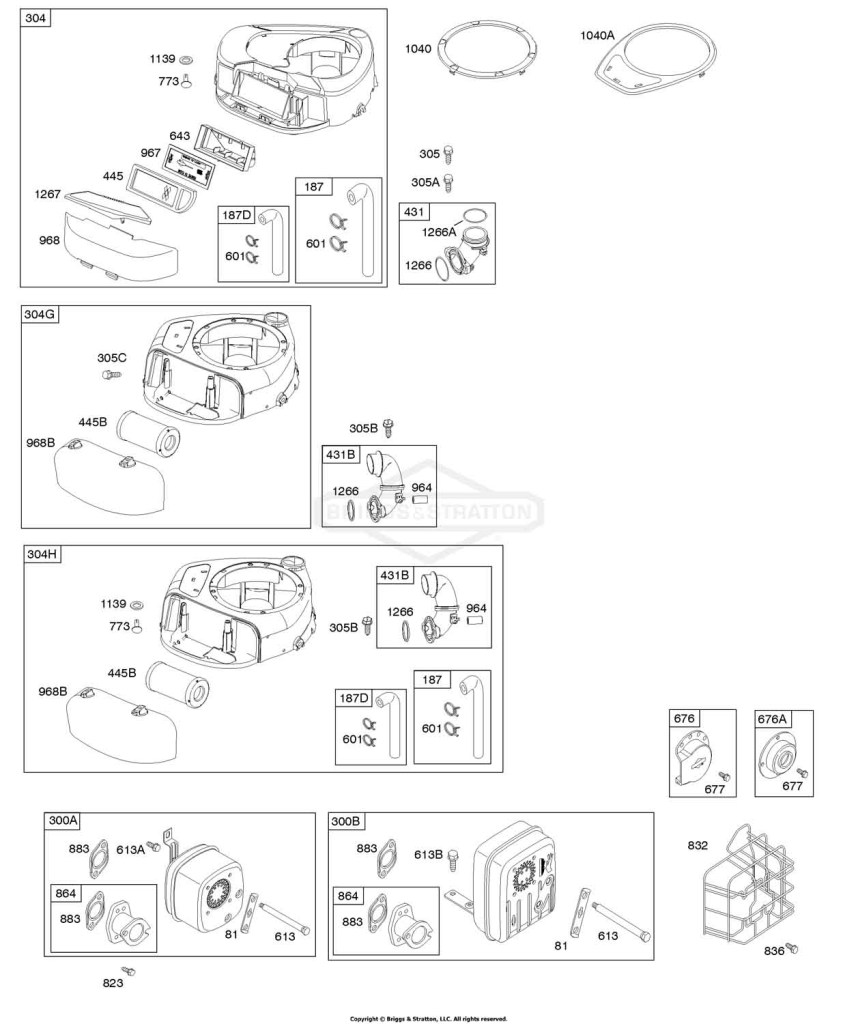 Air Cleaner, Blower Housing, Exhaust System