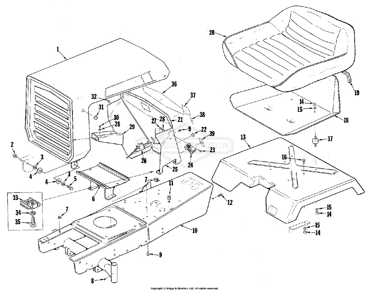 Hood, Frame, Dash & Seat Group (3857I01)