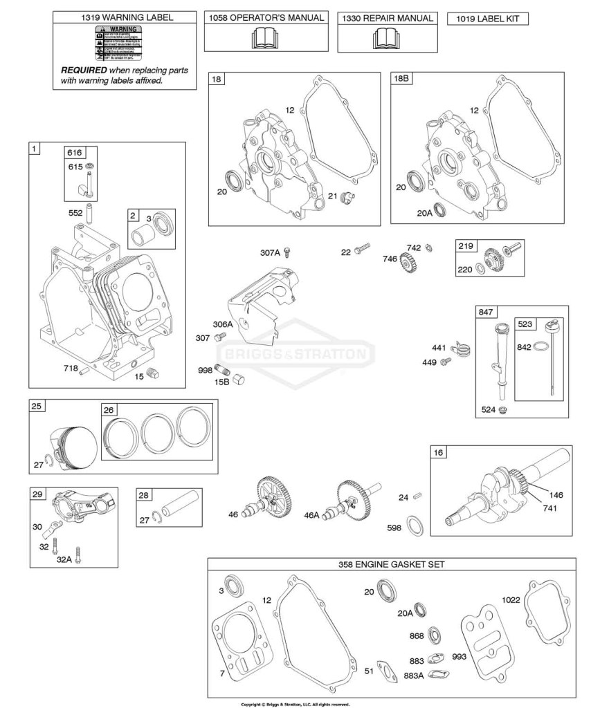 Camshaft, Crankcase Cover, Crankshaft, Cylinder, Lubrication, Piston Group