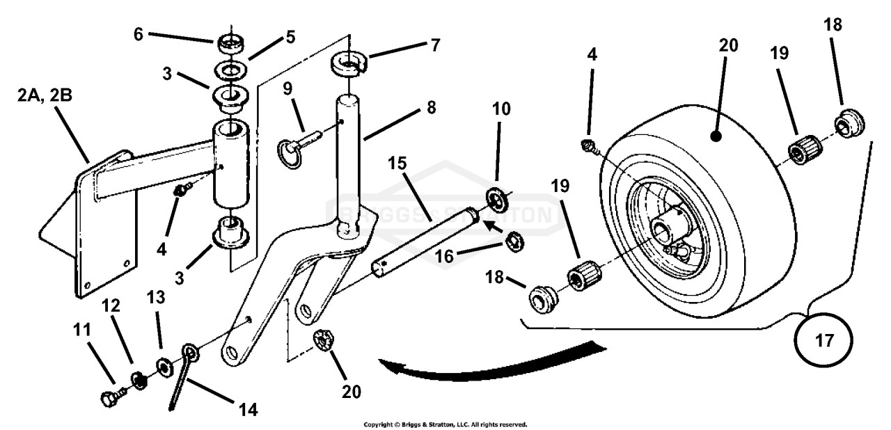 Caster Wheel Assembly (36 38 52 & 61 Pro Mid Size)