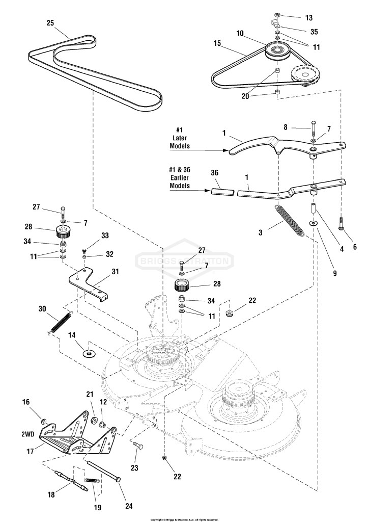 40 Mower Deck - Belt, Idle Arm & Hitch