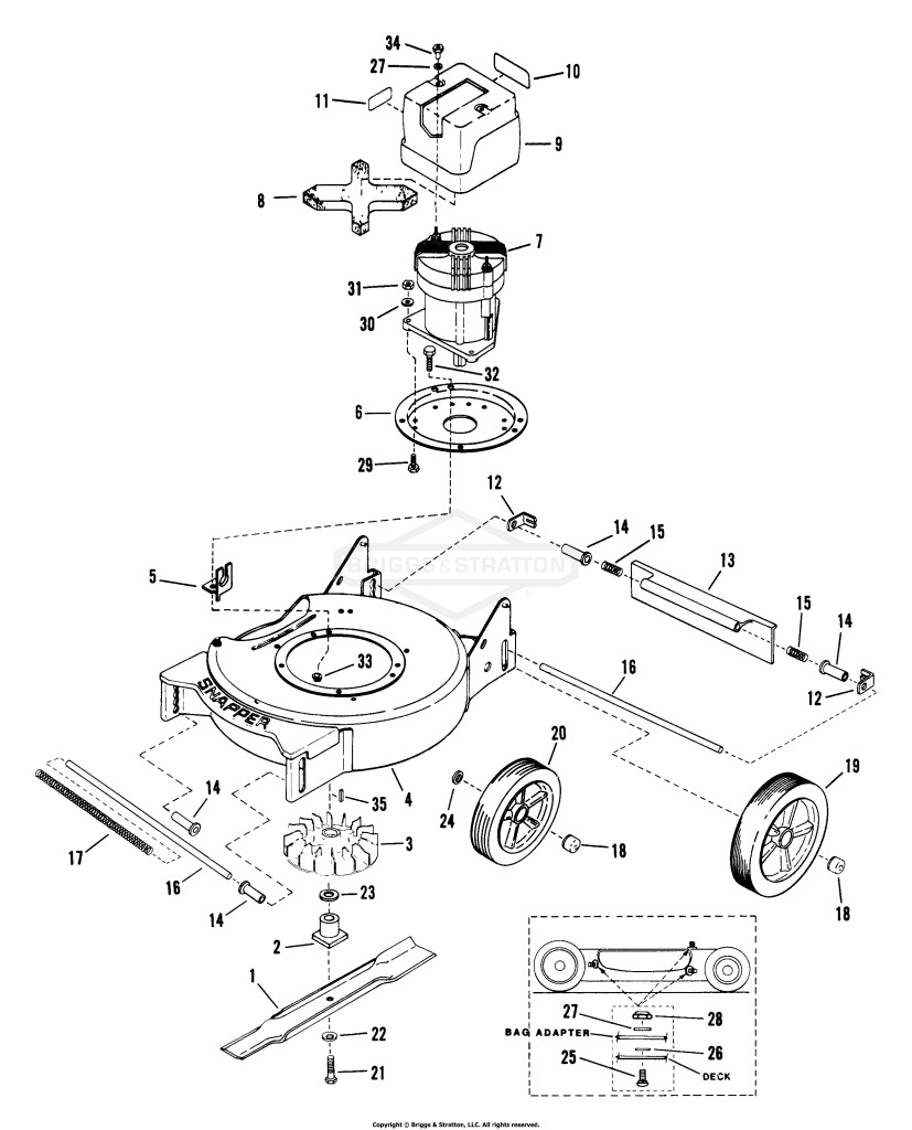 Deck, Wheels, Motor