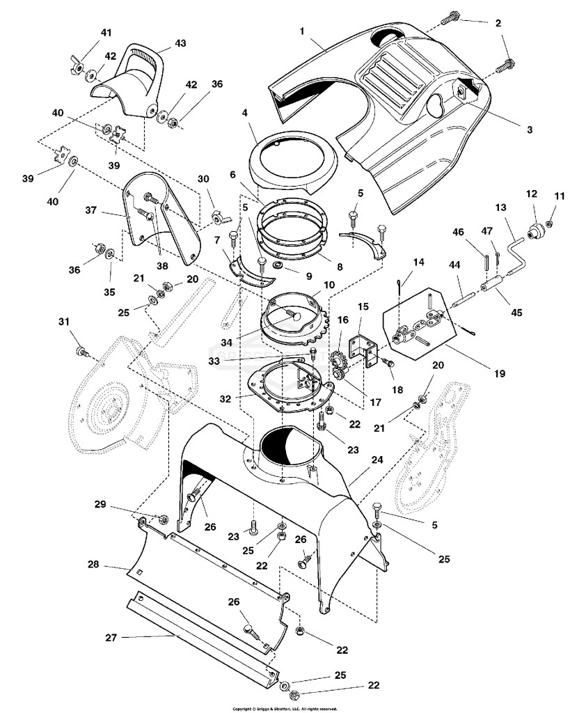 Auger Housing & Chute Group - Later Models