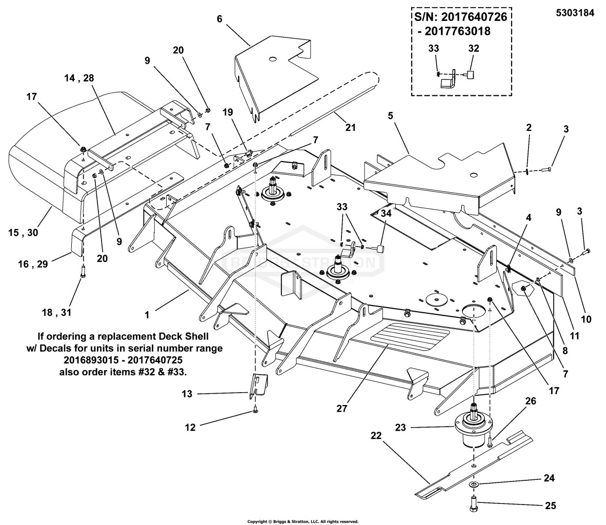 61 Mower Deck - Housing, Covers, Spindles & Blades