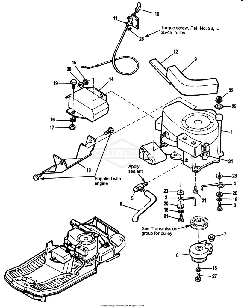 Engine Group - Electric Clutch (PTO)-12HP Tecumseh