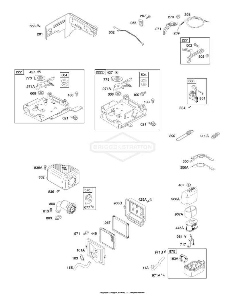 Air Cleaner, Controls, Exhaust System, Governor Spring, Ignition