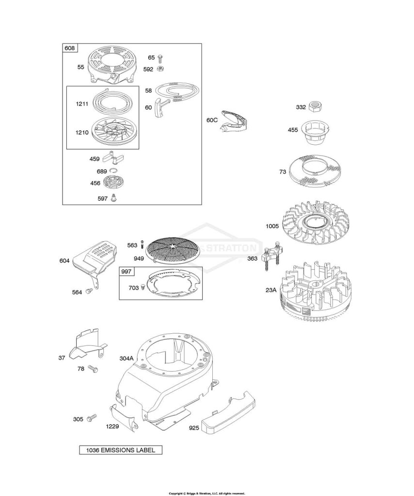 Blower Housing/Shrouds, Flywheel, Rewind Starter