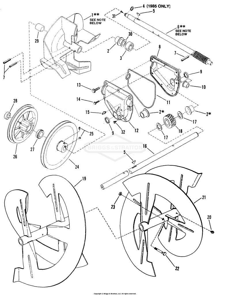 Augers, Impeller, Gear Case, Shaft