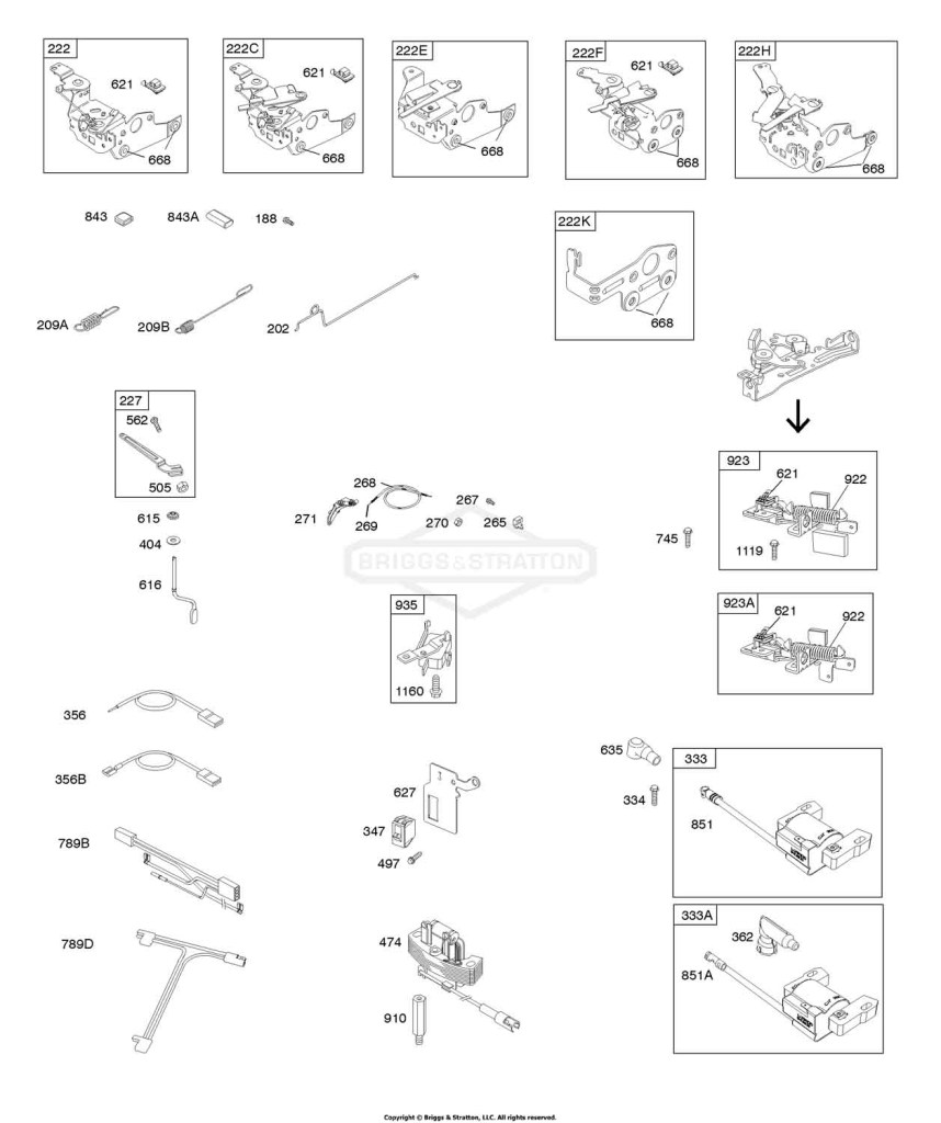 Alternator, Controls, Electrical, Flywheel Brake, Governor Spring, Ignition