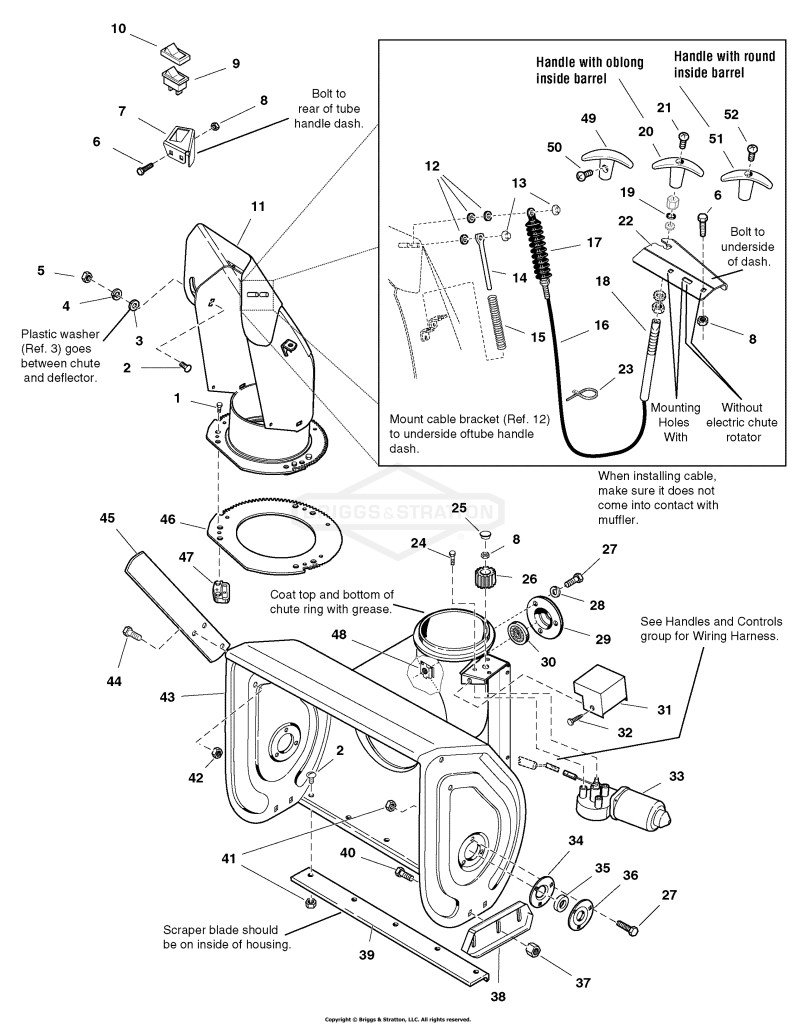 Auger Housing and Chute Group - 38 inch