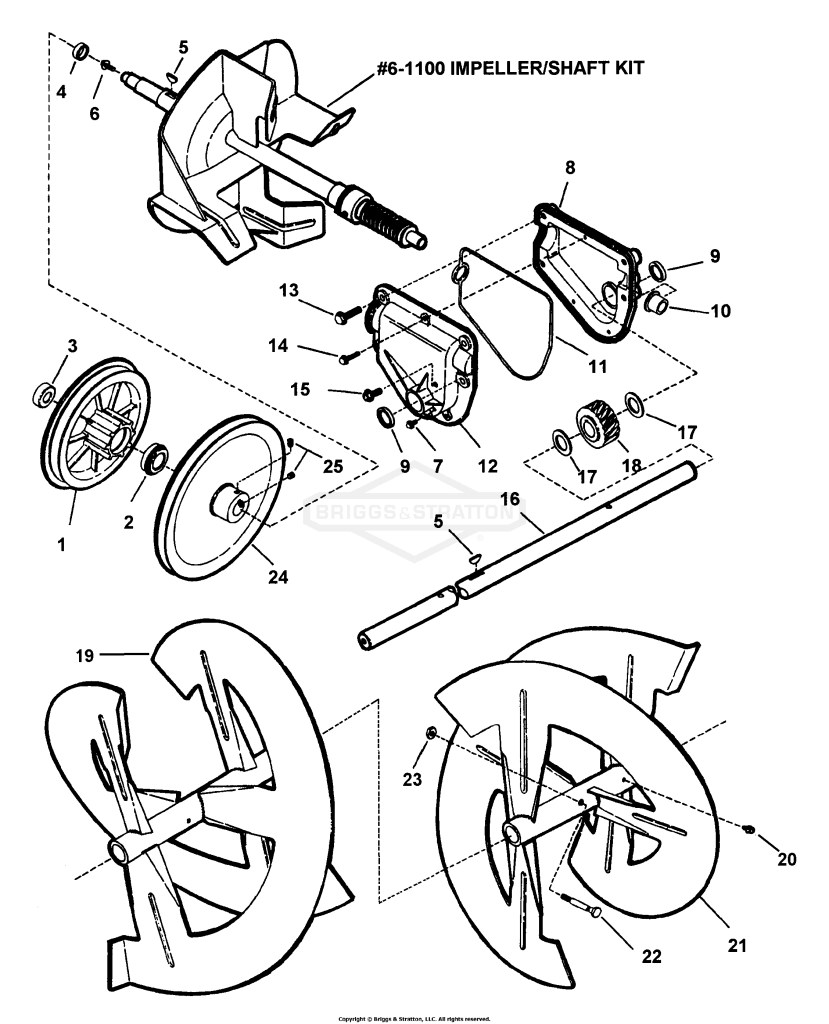 Augers, Impeller, Gear Case, Shaft (Models Prior To 2000)