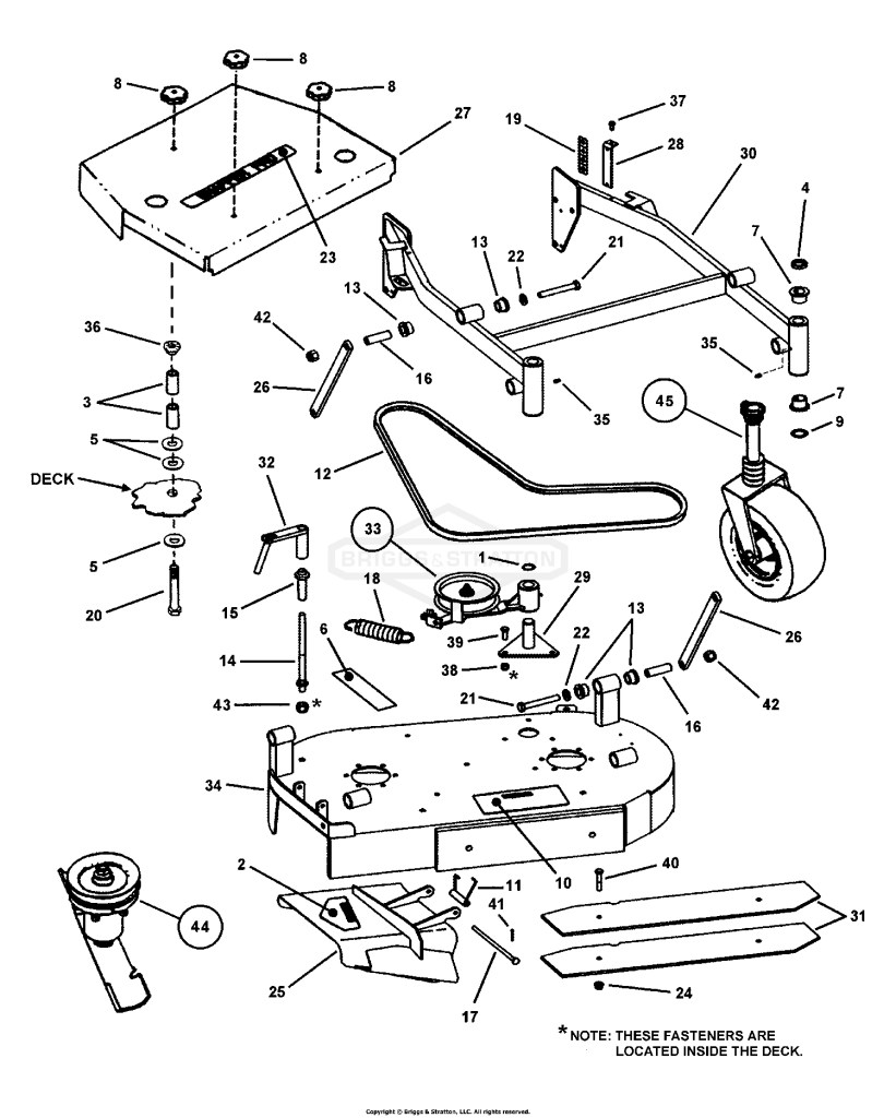 36 MOWER DECK ASSEMBLY (Adjustable Height)