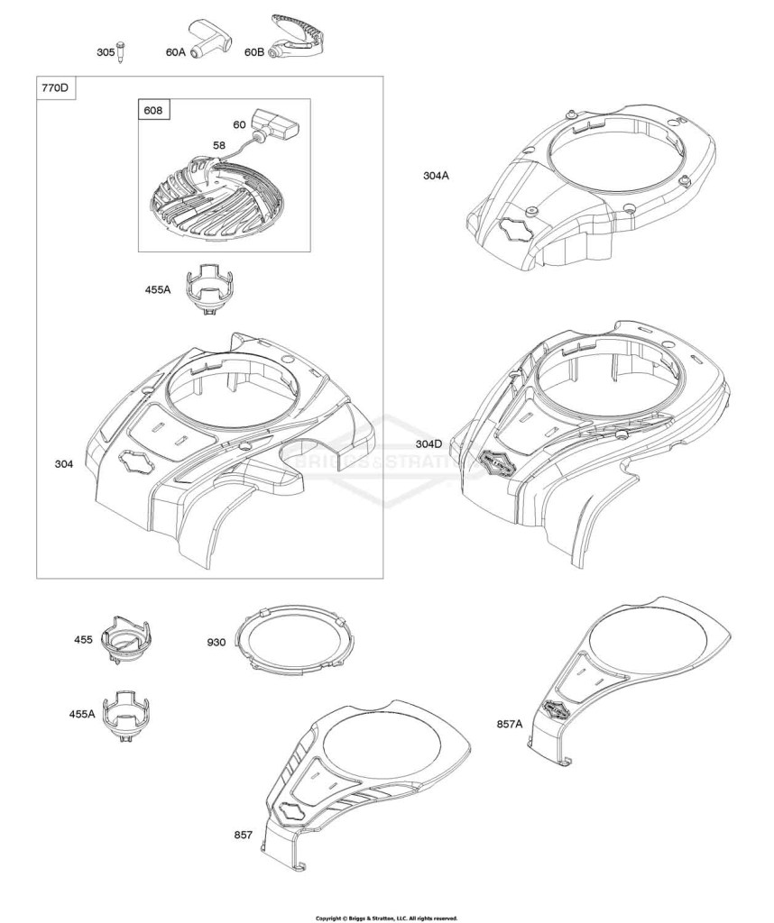 Blower Housing, Rewind Starter