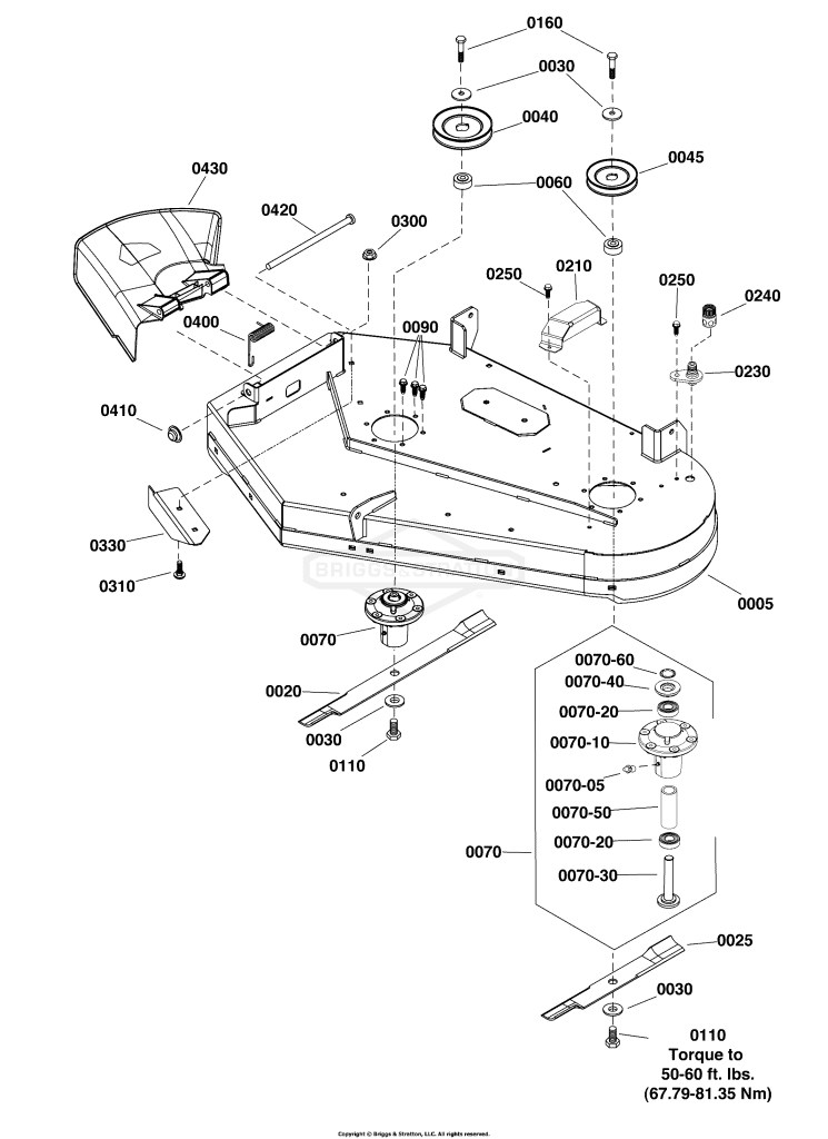 36 Mower Deck - Housing, Arbors & Blades Group