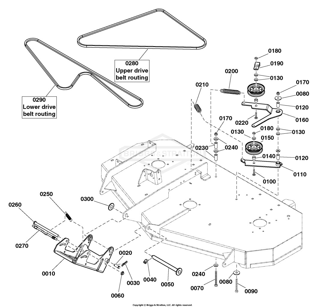 52 (132cm) Mower Deck - Clutch & Support Group