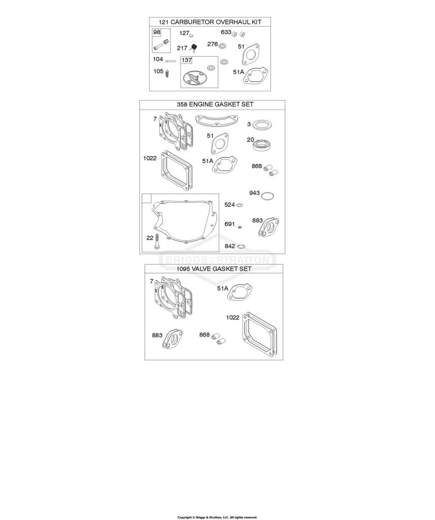 Carburetor Overhaul Kit, Engine/Valve Gasket Sets