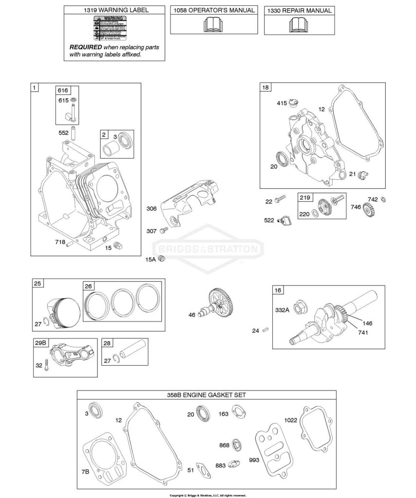 Camshaft, Crankcase Cover, Crankshaft, Cylinder, Lubrication, Piston Group
