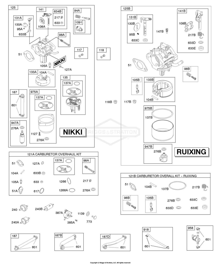 CARBURETOR, FUEL SUPPLY, KIT - CARBURETOR OVERHAUL, Ready Start Sysem