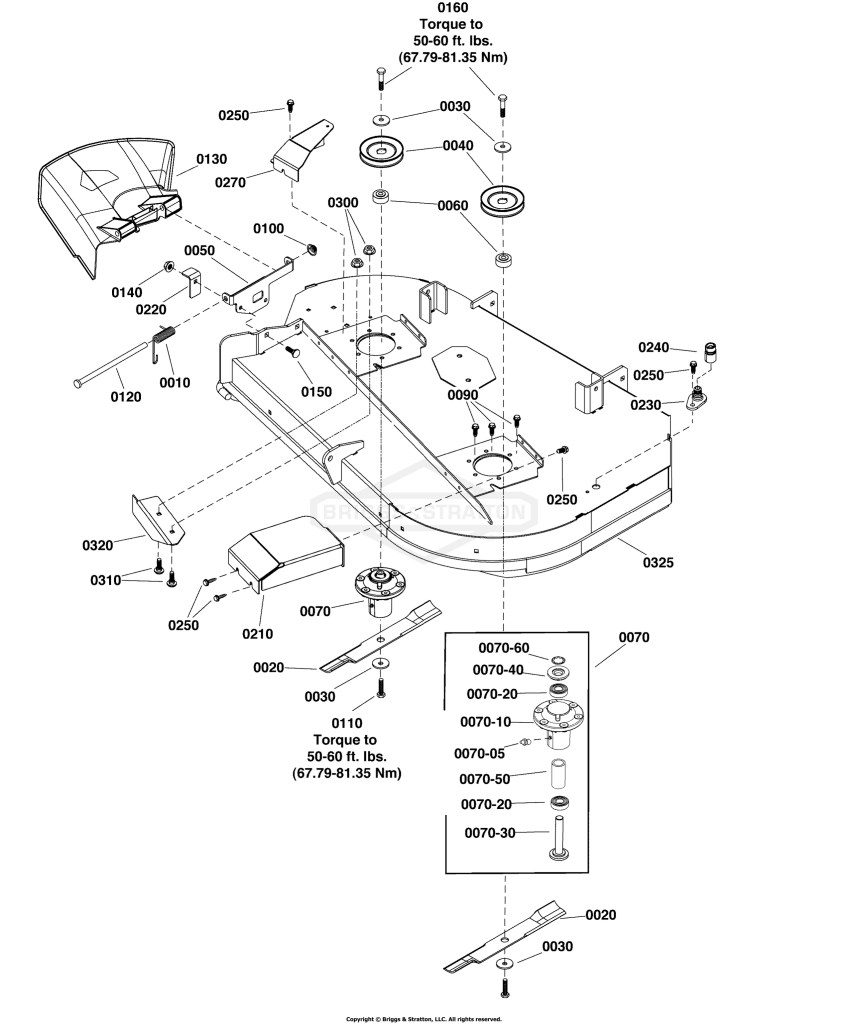 42 (107cm) Mower Deck - Housing, Arbor & Blade Group